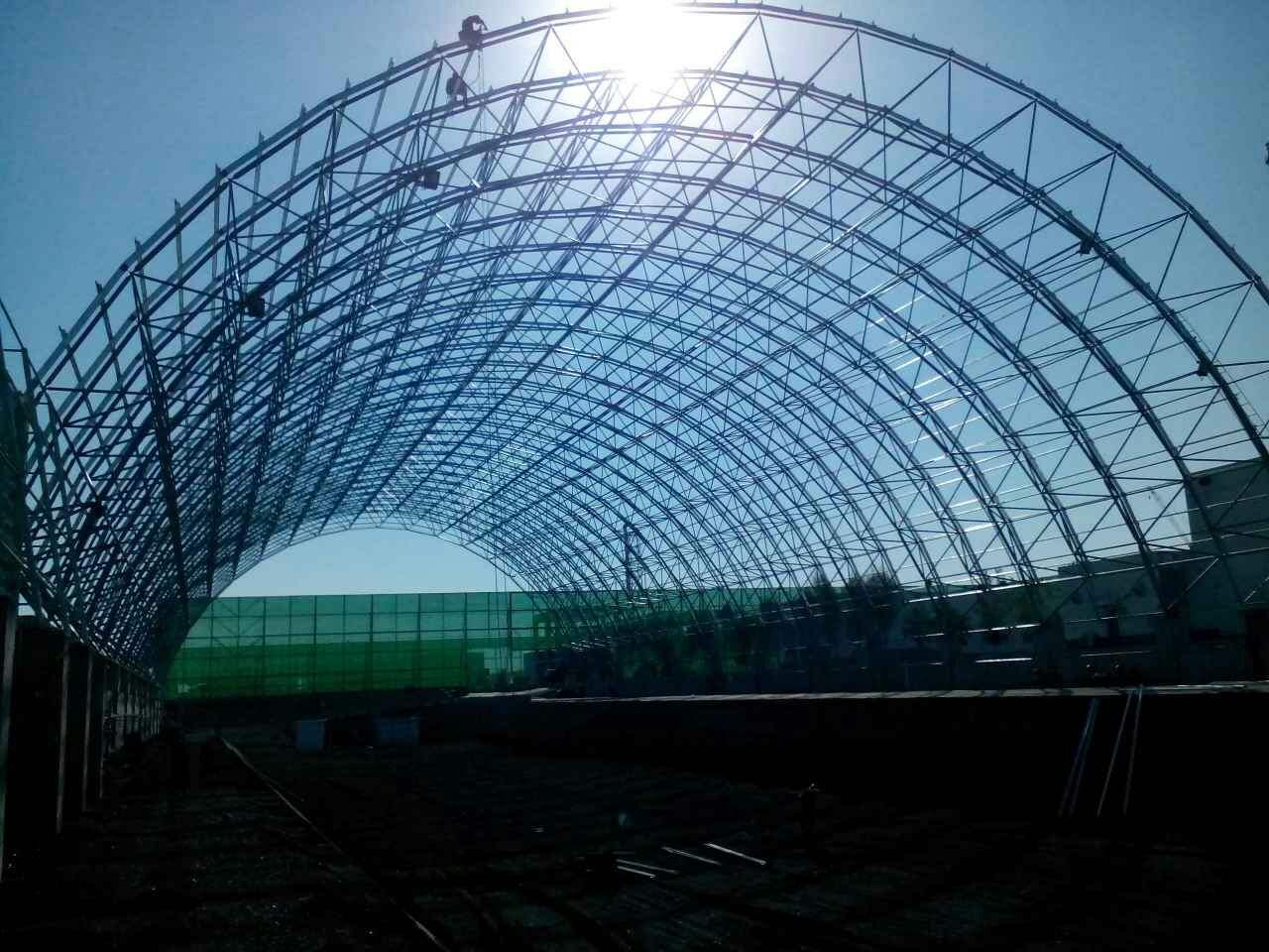 河南煤棚网架施工案例
