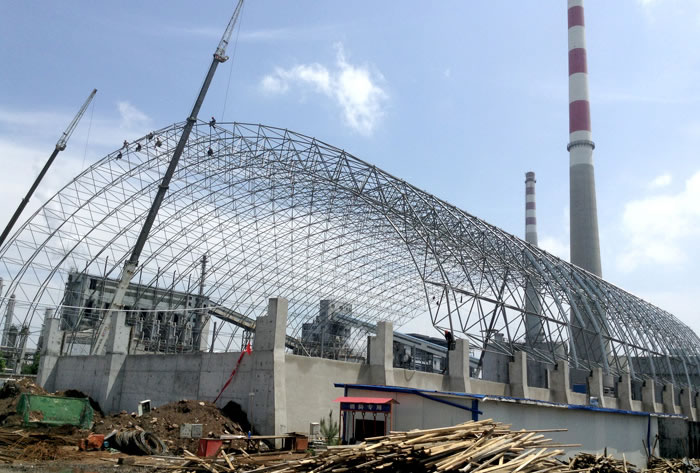 加油站网架施工安装现场